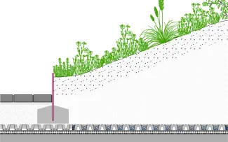 Systemgrafik einer Dachbegrünung